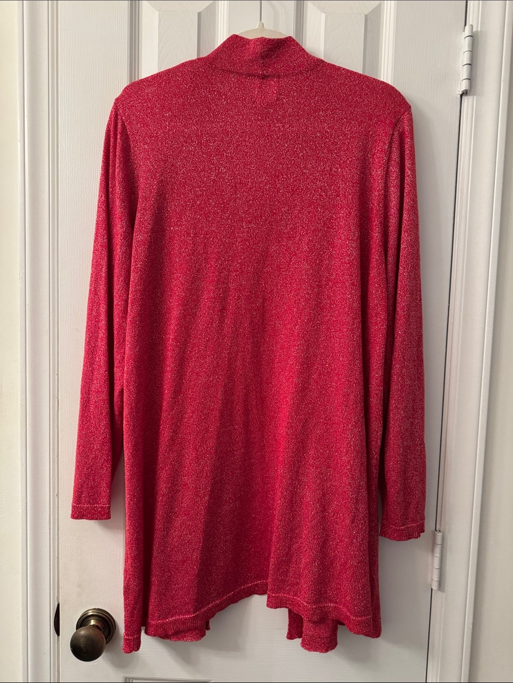 Ruby Rd. Shimmery Red Open-Front Cardigan - Picture 4 of 4